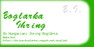 boglarka ihring business card