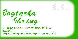 boglarka ihring business card